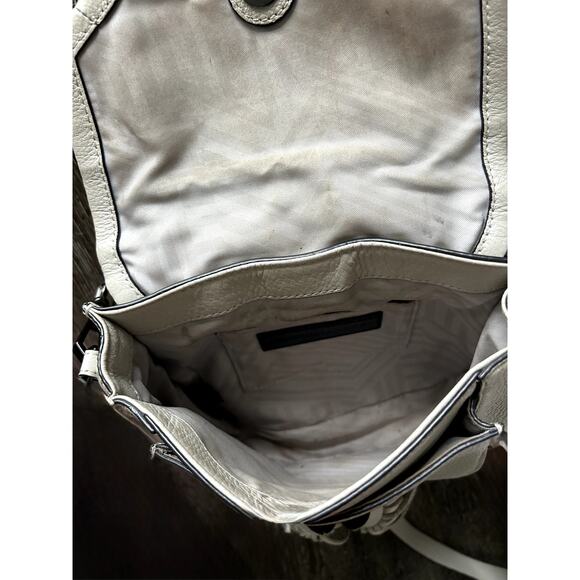 Rebecca Minkoff Isobel Tassel Saddle Bag Gray Leather Crossbody Shoulder VGUC - Picture 15 of 16